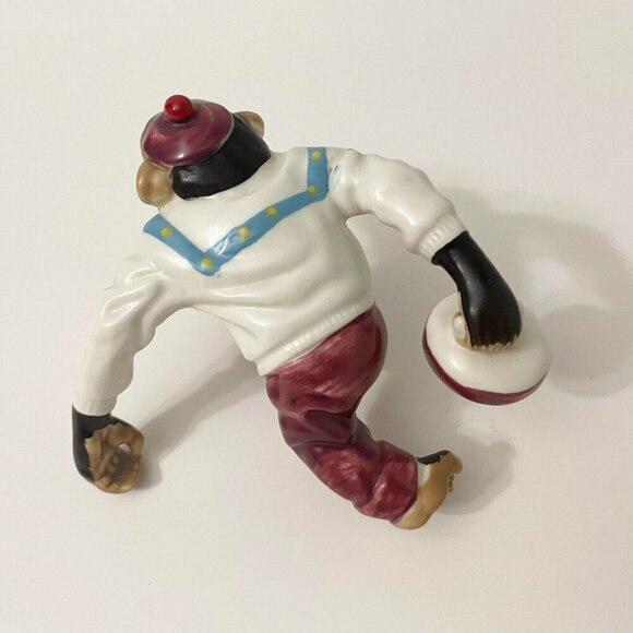 Vtg Enterprise Curling Stone Sport Chimp Chimpanzee Monkey Japan Figurine Chips - Picture 5 of 16
